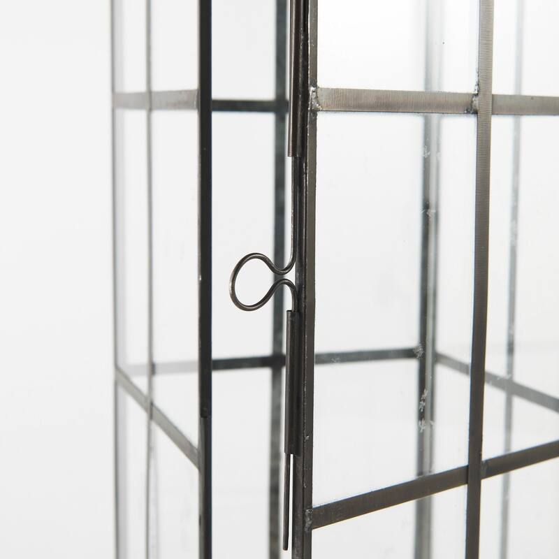 Gamfield Small Black Metal & Glass Candle Holder Lantern