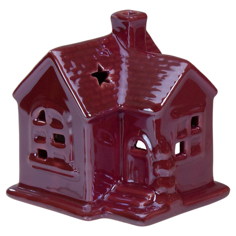 4" Pink Ceramic House Christmas Tabletop Decoration