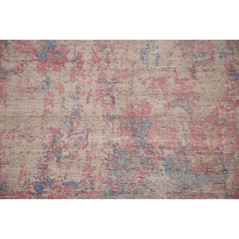 Abstract Modern Oriental Area Rug Handmade Wool Carpet - 7'9"x 9'8"