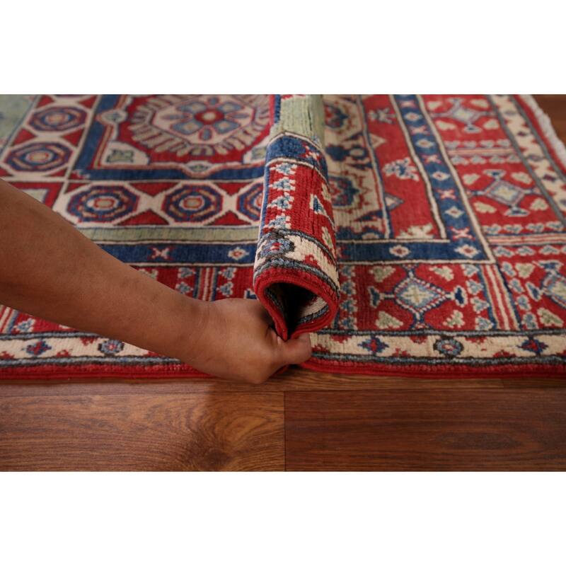 Kazak Foyer Rug Hand-Knotted Oriental Wool Carpet - 3'2" x 5'5"