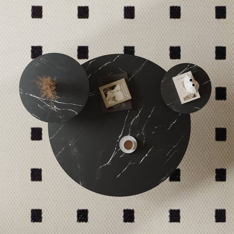 Modern coffee table with two display shelves