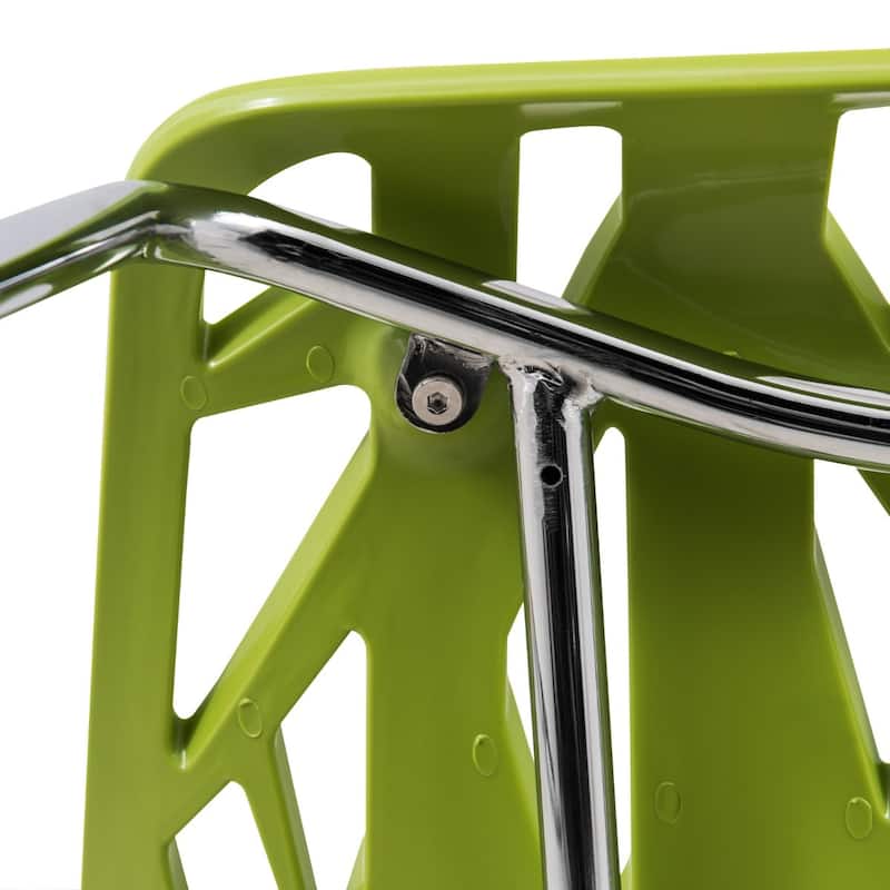 Asbury Stackable Dining Chair with Chrome Legs Side Chair with Modern Cut-Out Design Backrest