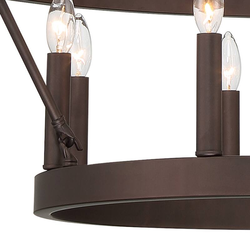 The Gray Barn Highclere Farmhouse 20-light Wagon Wheel Chandelier - 40"x40"x 47.83"