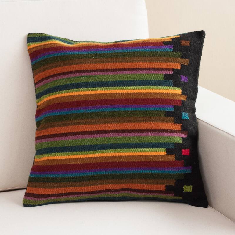 Novica Handmade Dreaming In Color Wool Cushion Cover