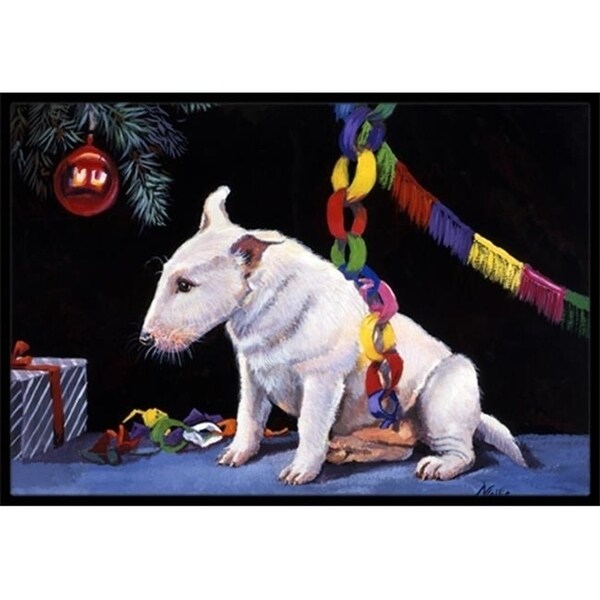 Carolines Treasures FMF0012MAT Bull Terrier Under the Christmas Tree Indoor or Outdoor Mat 18 x 27