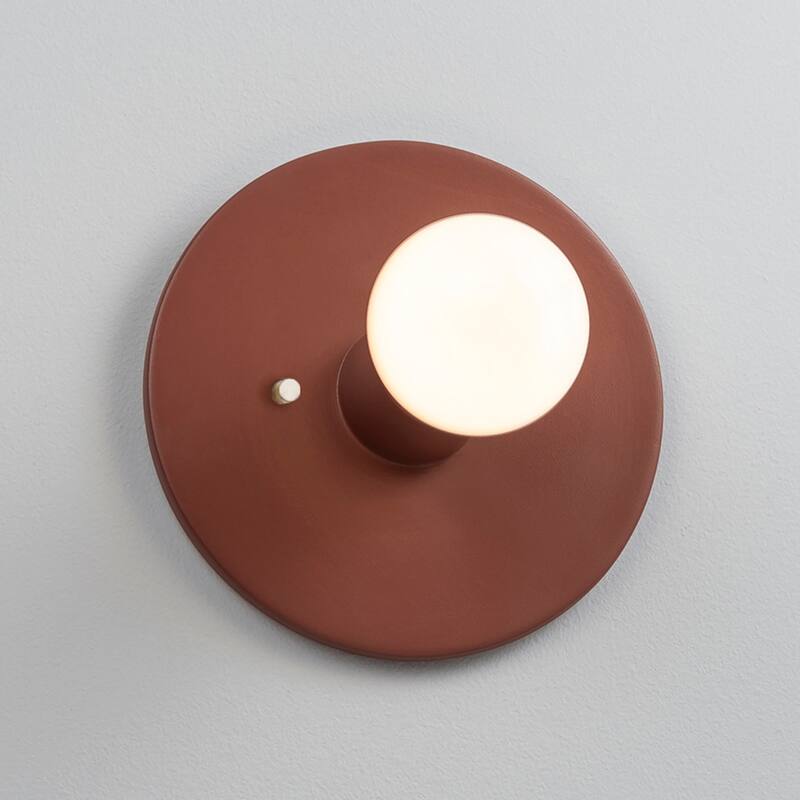 Ceramic Discus Wall Sconce - Canyon Clay