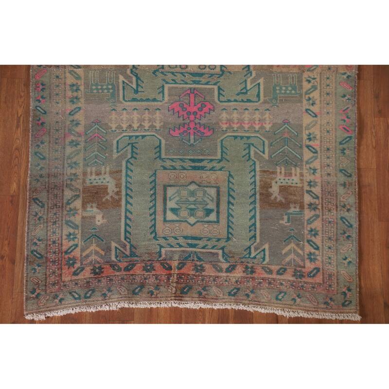 Hand Knotted Oriental 100% Wool Carpet Traditional Tribal Multi-Colored Ardebil Area Rug - 7' 4'' X 4' 0''