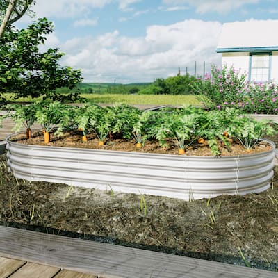 2Pcs 8x4x1ft Galvanized Planter Raised Garden Beds