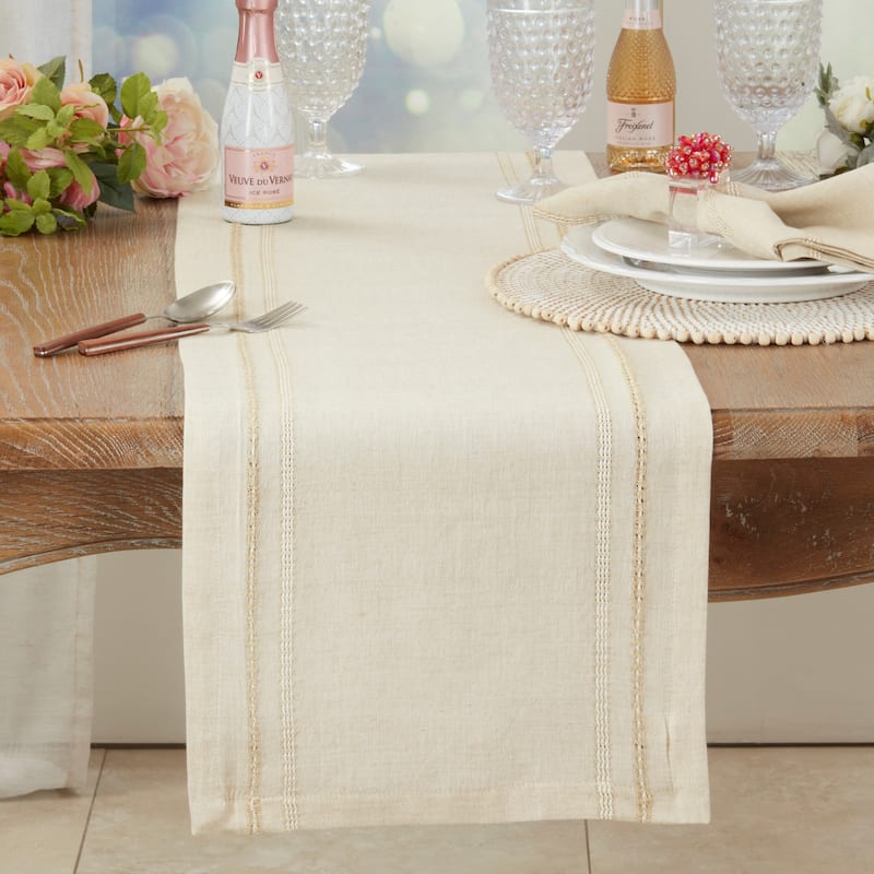 Leno Stripe Elegance Table Runner - 13"x72"