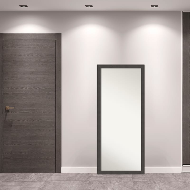 Blaine Narrow Non-Beveled Framed Full-Length Floor Leaner Mirror - Glass Size 24x60