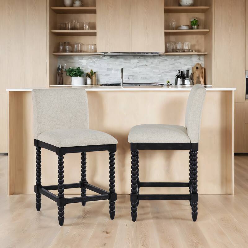 Chenille 26"H Spindle Legs Counter Stool
