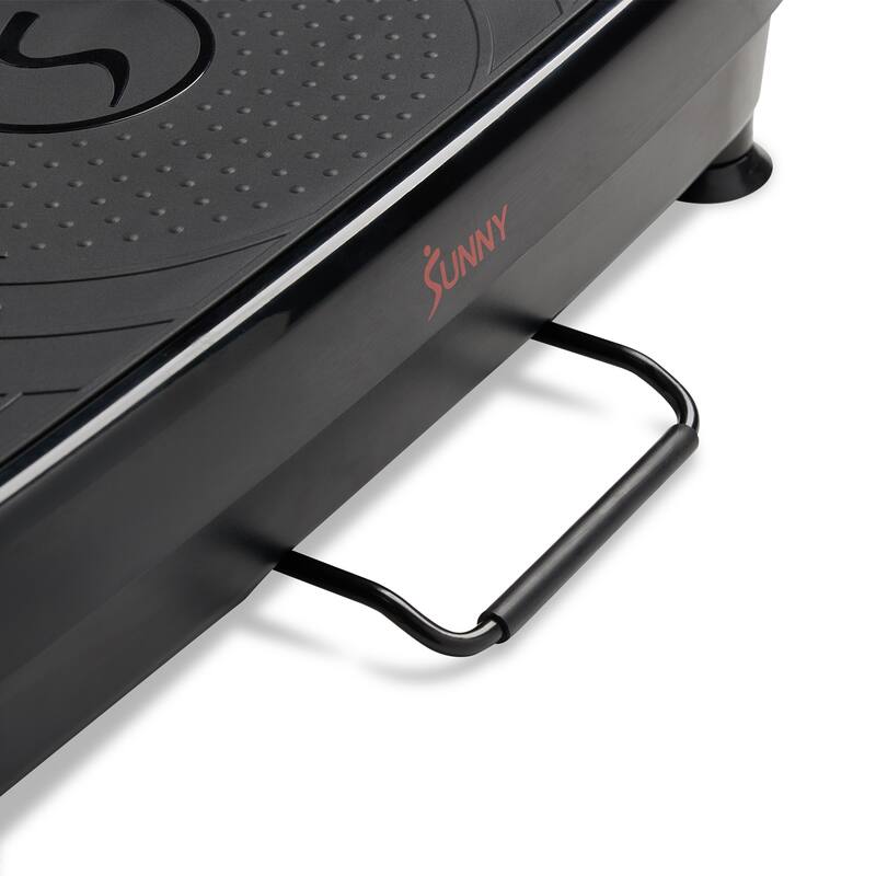 Sunny Health & Fitness Vibration Platform Exercise Machine with Resistant Band - SF-VP822056 - Black - 22.8L x 15.1W x 5.4H