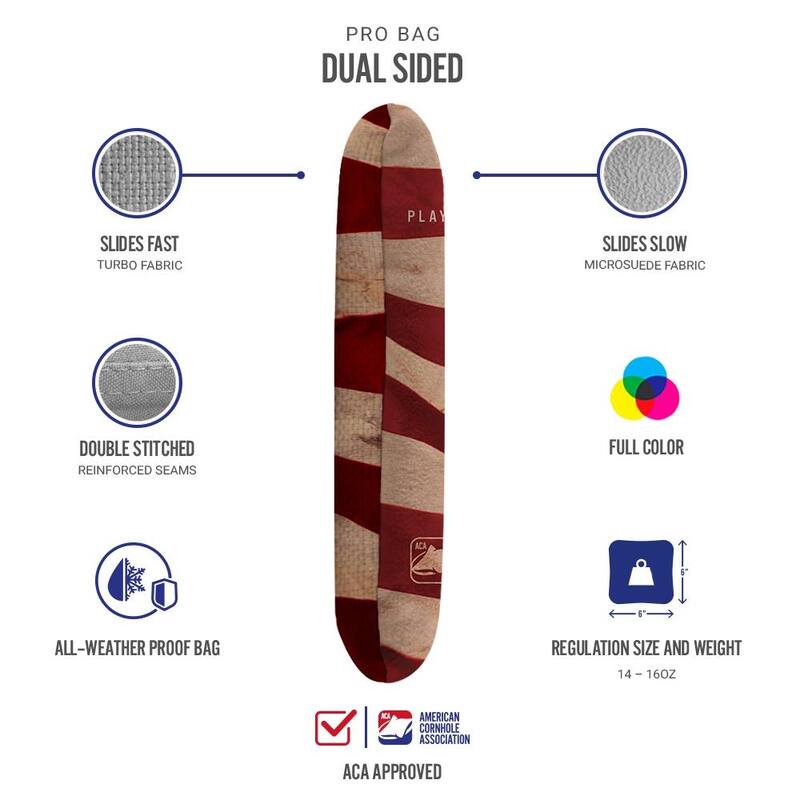 Cloth American Flag Red Dual Sided Cornhole Bags
