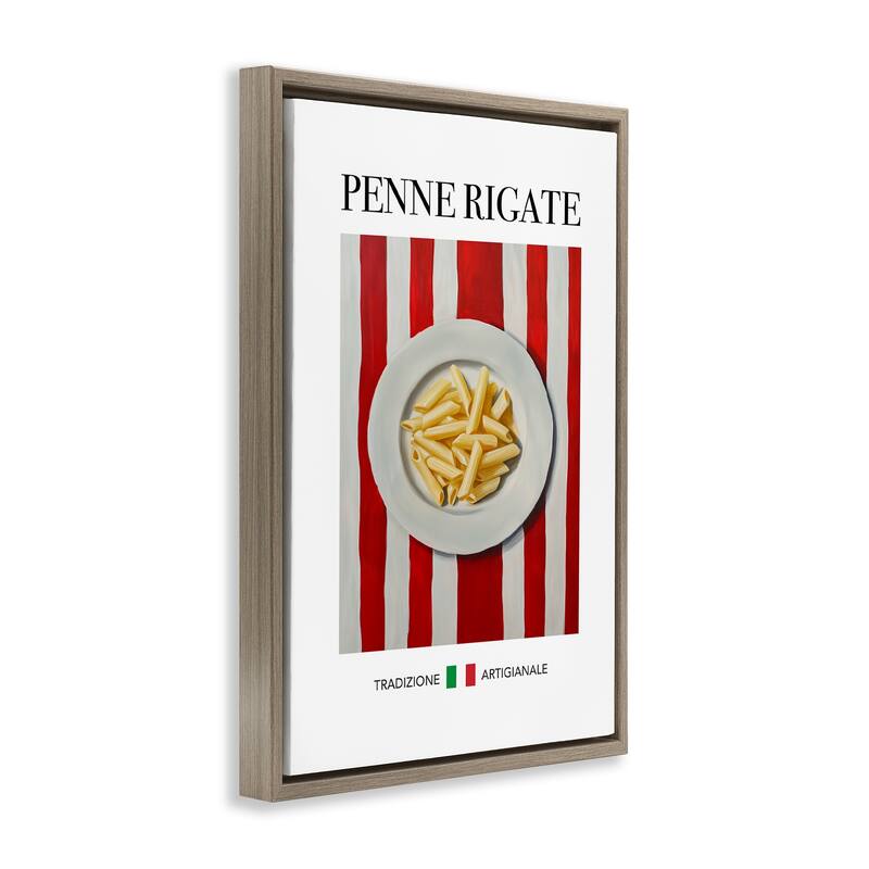 Stupell Traditional Penne Rigate Pasta Framed Floater Canvas Wall Art Design By Andreas Magnusson