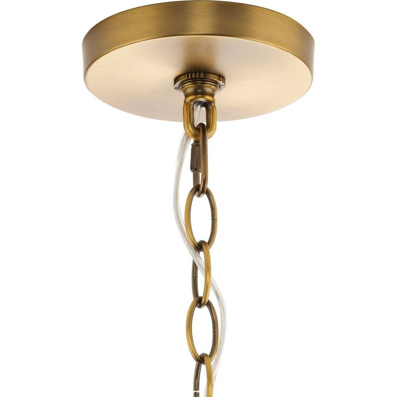 Gilliam Collection Four-Light Vintage Brass New Traditional Hall & Foyer - 15 in x 15 in x 30.62 in