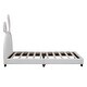 preview thumbnail 32 of 43, Modern Upholstered Leather Platform Bed, with Rabbit Ornament and Leather Headboard