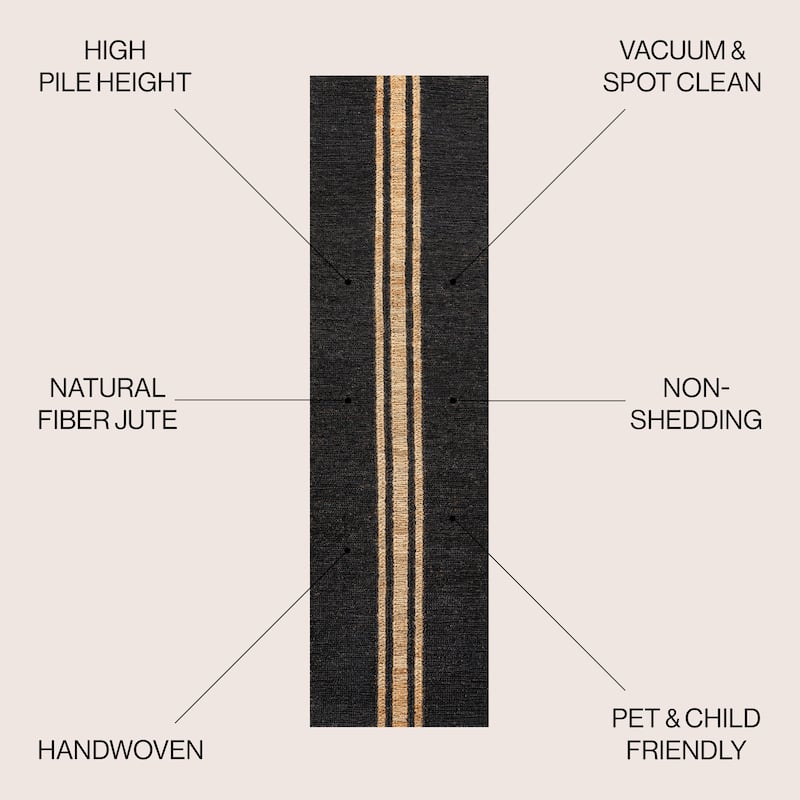 JONATHAN Y Zolak Rustic Beach House Wide Ticking Stripe Jute Rug
