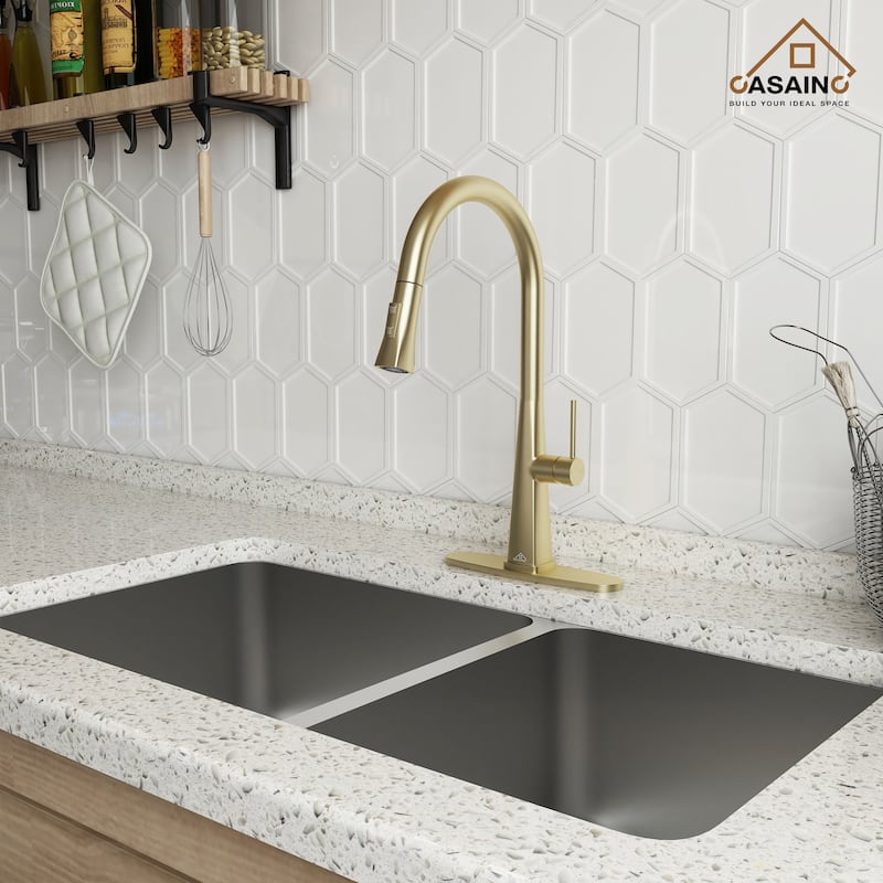 Single Handle Pull-Down Sprayer Kitchen Faucet
