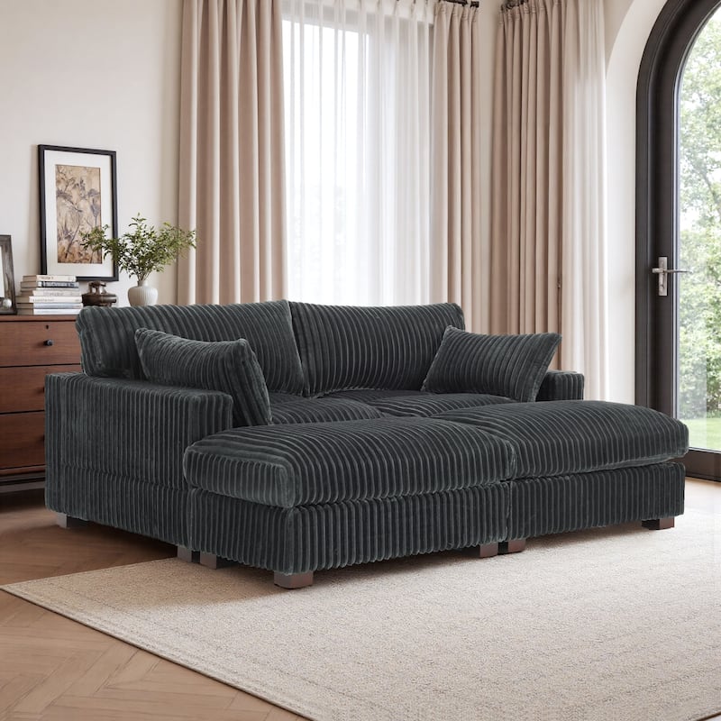 Oversized U-shaped Plush Modular Sectional Sofa Set