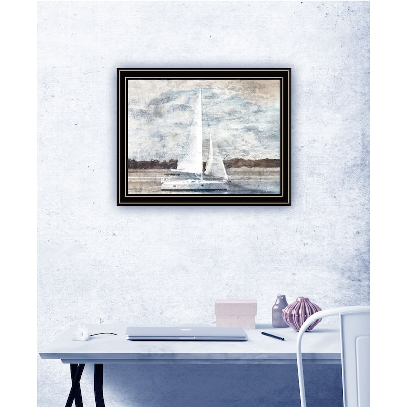 TrendyDecor4U Contemporary "Sailboat on Water" Framed Print Wall Art