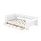 preview thumbnail 8 of 12, White Twin Size Pine All-in-One Platform Daybed w/ Shelves, Built-In Charging Station Upholstered Bed Frame for Living Room
