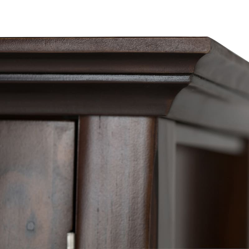 WYNDENHALL Normandy SOLID WOOD 35 inch Wide Transitional Low Storage Cabinet - 35"w x 15.5"d x 36" h