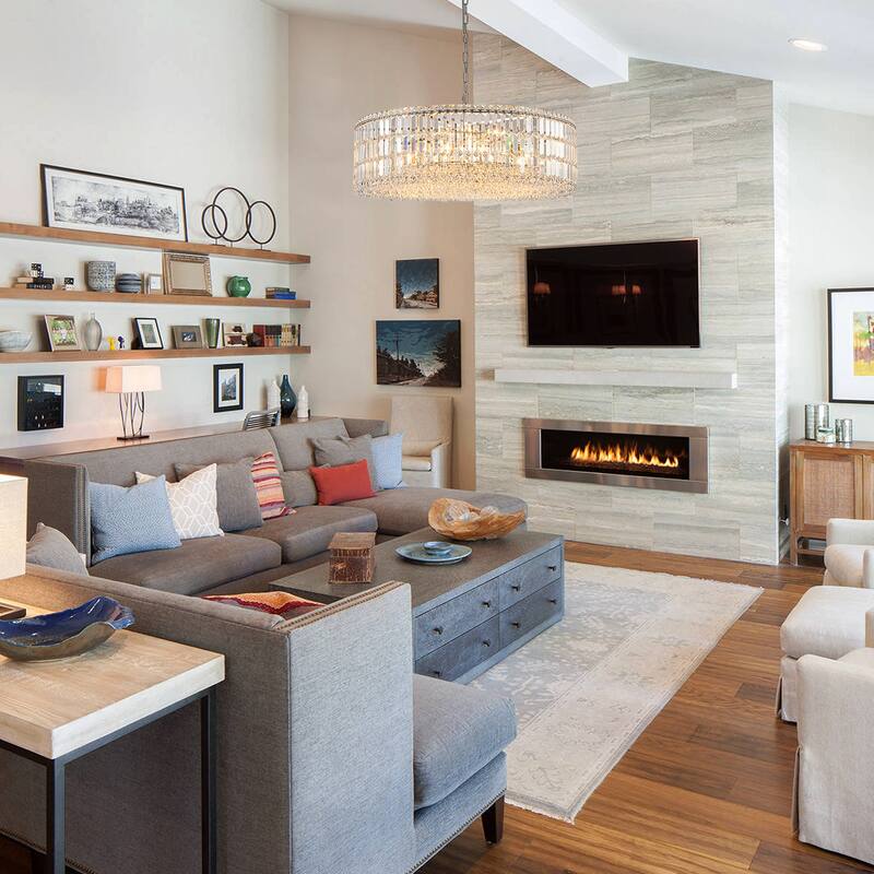 12-Lights Modern Drum Glam Dimmable Crystal Chandelier Round Kitchen Island Light - W31.5"