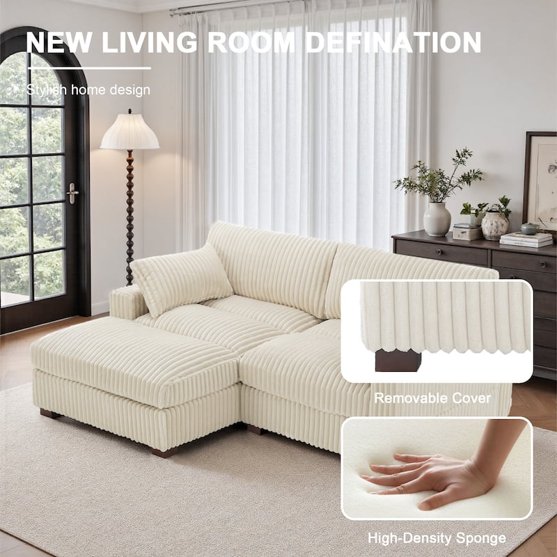Oversized Plush Modular Sectional Sofa Set L Shaped Couch
