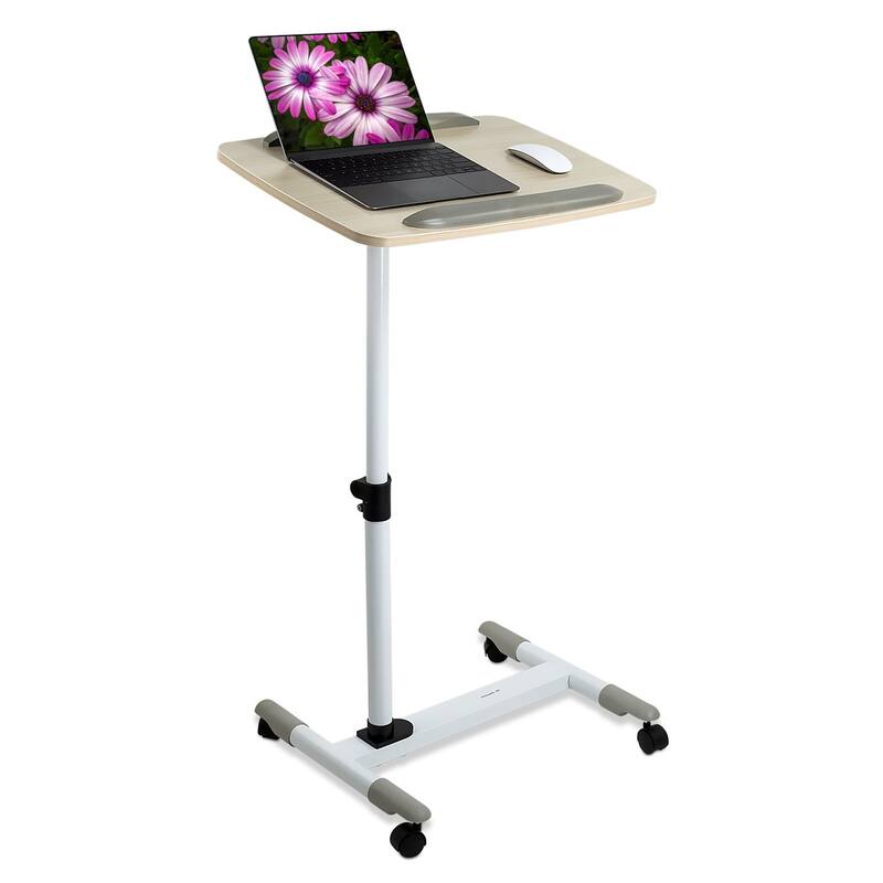 Mount-It! Rolling Laptop Cart, Height Adjustable Bedside Tray With Wheels (MI-7946)