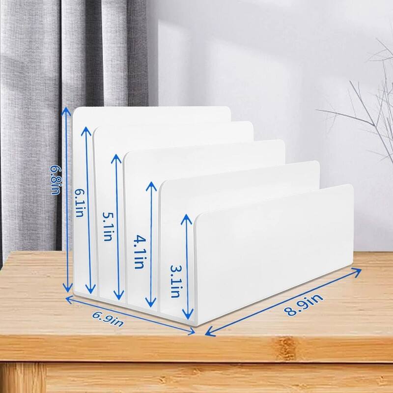 4 Section Acrylic File Organizer for Desk