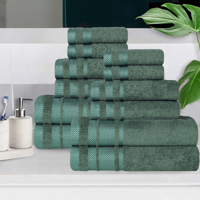 Superior Hays Cotton Medium Weight 12 Piece Bathroom Towel Set