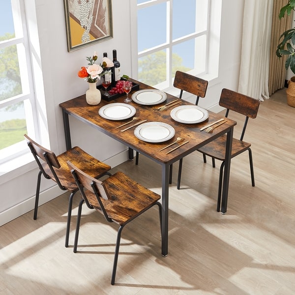 Wood Chairs Mecor Piece Dining Table Set Pub Table Drop Leaf