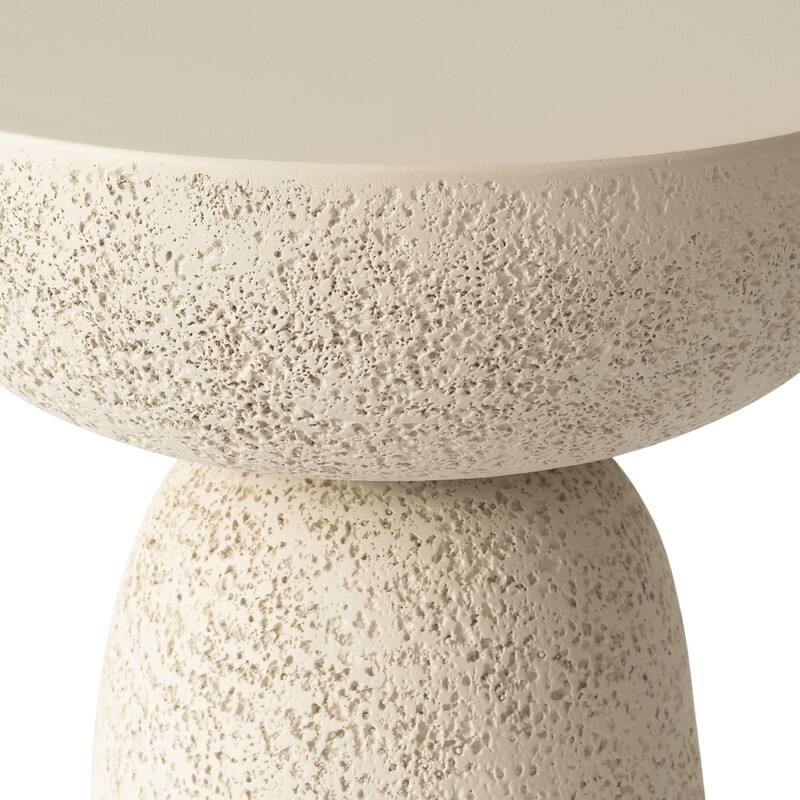 Travertine Stone Finish End Table Accent Side Table