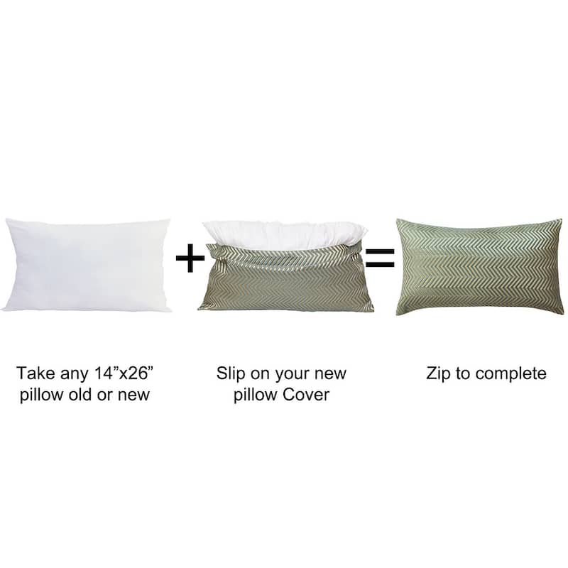 Jacquard Lumber Pillow Shell 2 Piece Set, 14" x 26", NO INSERT