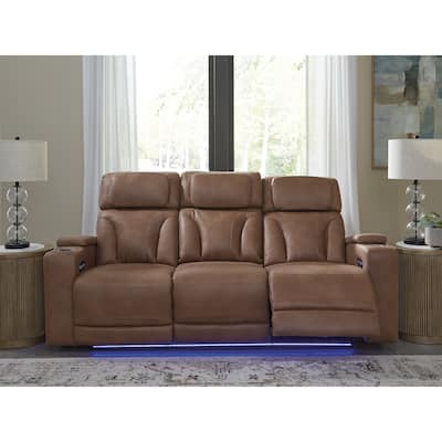 Signature Design by Ashley Point Clear Brown Power Reclining Sofa - 87"W x 40"D x 42"H