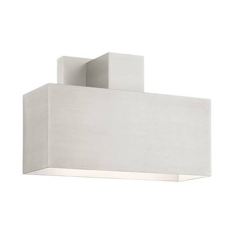 1 Lt Brushed Nickel Outdoor ADA Wall Sconce - BRUSHED NICKEL