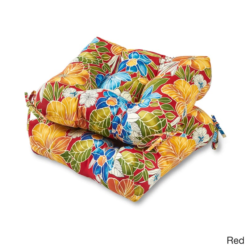 Aloha Floral 20-inch Outdoor Chair Cushion (Set of 2) - Aloha Red