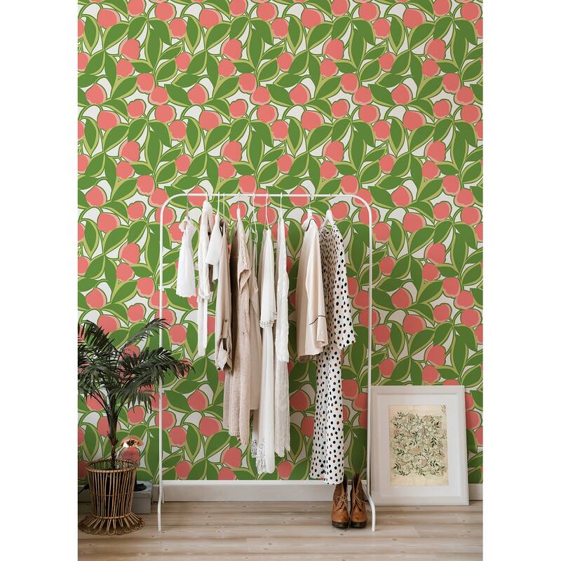 Megan Carter Talia Green Peel and Stick Wallpaper