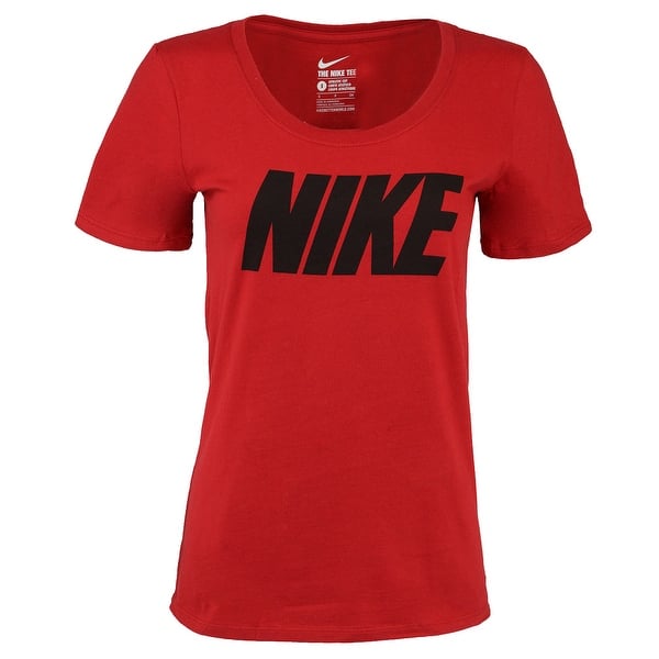 Shop Nike Women S Italic Block T Shirt Gym Red Overstock 27413222