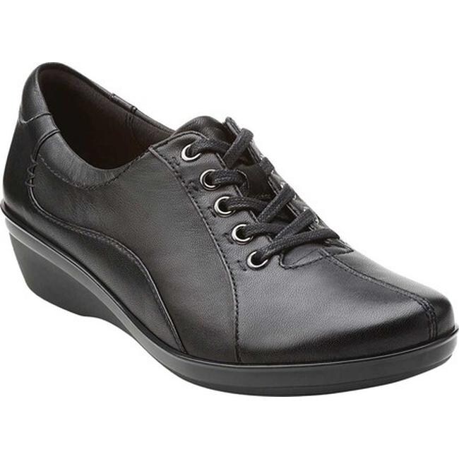 Clarks Women%27s Everlay Elma Lace Up Shoe Black Leather