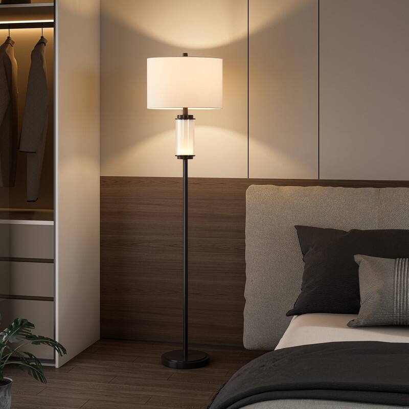 KAWOTI 62.5" inch Modern Floor Lamp with Column Night Light - H62.5"