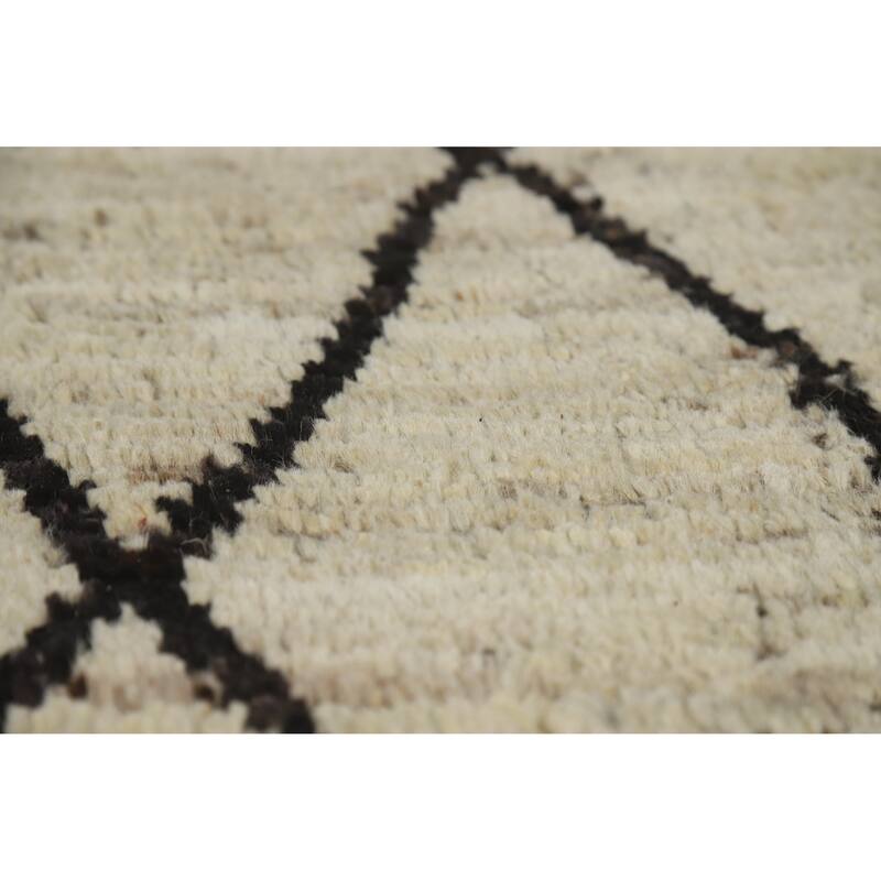 Trellis Moroccan Oriental Area Rug Handmade Wool Carpet - 6'7" x 10'0"