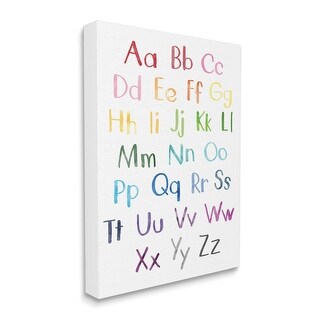 Stupell Capital and Lowercase Alphabet Letters Rainbow ABC Canvas Wall ...