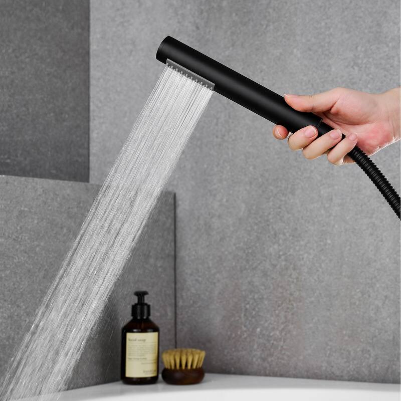 Altair Recea Triple Handle Deck-Mount Roman Tub Faucet with Diverter and Handshower