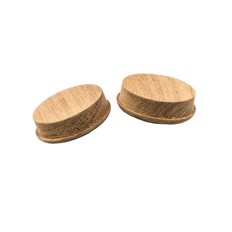 HomeRoots Set of Two Brown Wood Recessed Round Drawer Pull Knobs - 1.38 in. x 0.38 in. x 1.38 in.