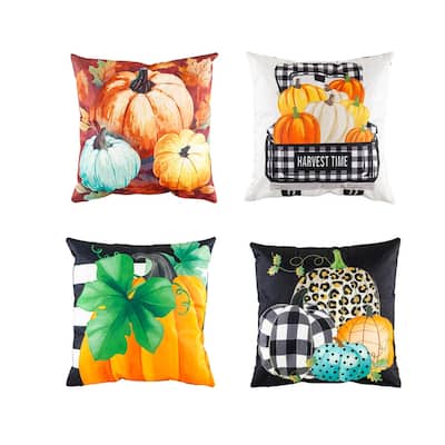 Interchangeable Pillow Cover Set of 4, Pumpkins