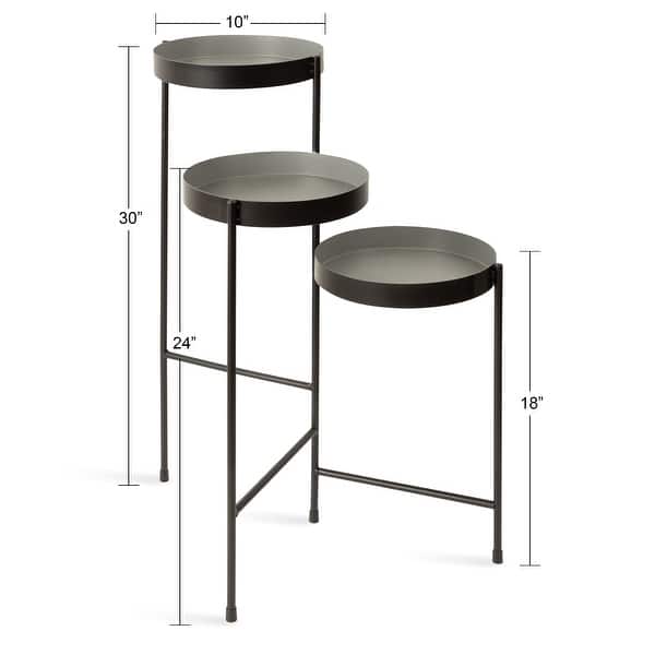 dimension image slide 13 of 17, Kate and Laurel Finn Metal 3-tier Modern Plant Stand - 16x21x30