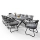 preview thumbnail 10 of 24, VredHom 11PC Outdoor Patio Aluminum X-Frame Dining Set Table with Rattan Chairs Table-Grey&Chair-Grey