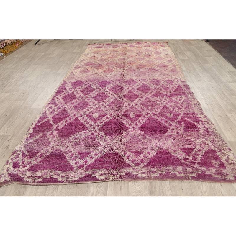 Antique Tribal Moroccan Area Rug Wool Hand-knotted Oriental Carpet - 5'8" x 11'3"