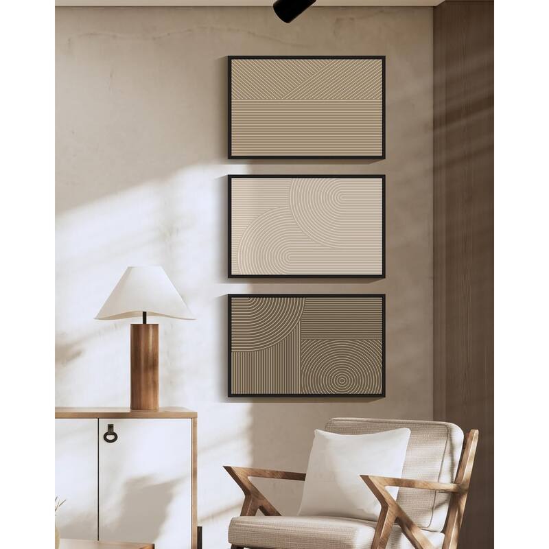 Wall Art Modern Boho Neutral Line Wall Decor Geometric Artwork